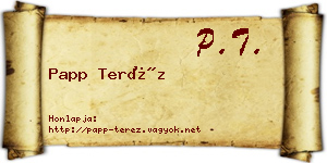 Papp Teréz névjegykártya